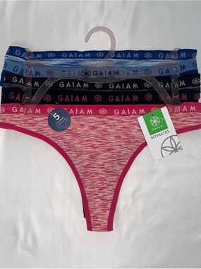 GAIAM Girls' 5-Pack Thong Panties - Pink, Blue, Black